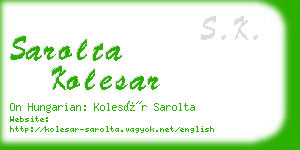 sarolta kolesar business card